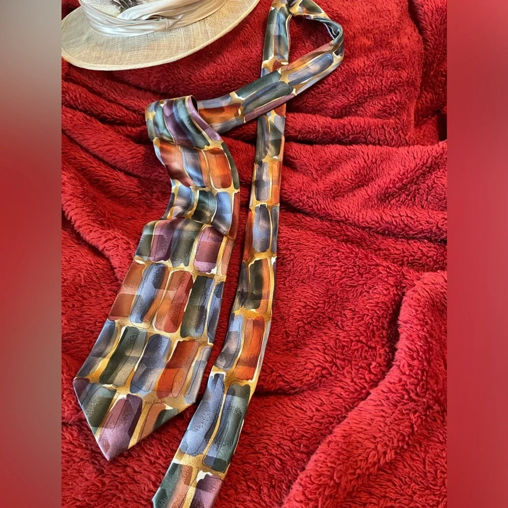 NWT JGarcia Man Wired Crossroads Collection 35 Tie Multi color All Silk Abstract